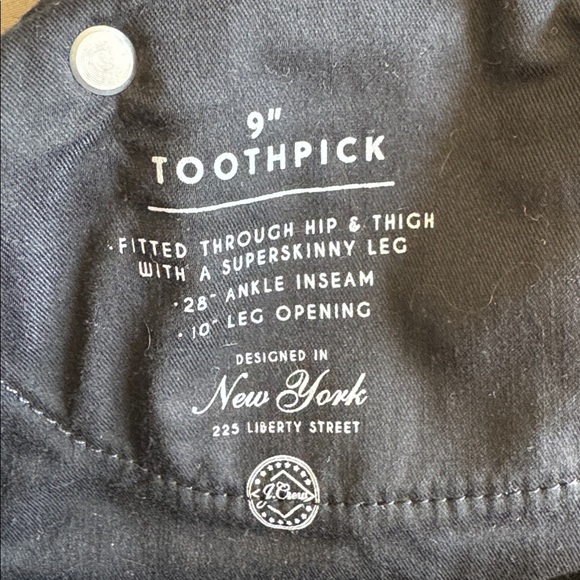 J. Crew Black Denim 9” High-Rise Tootpick  Sz 28 - Picture 10 of 10